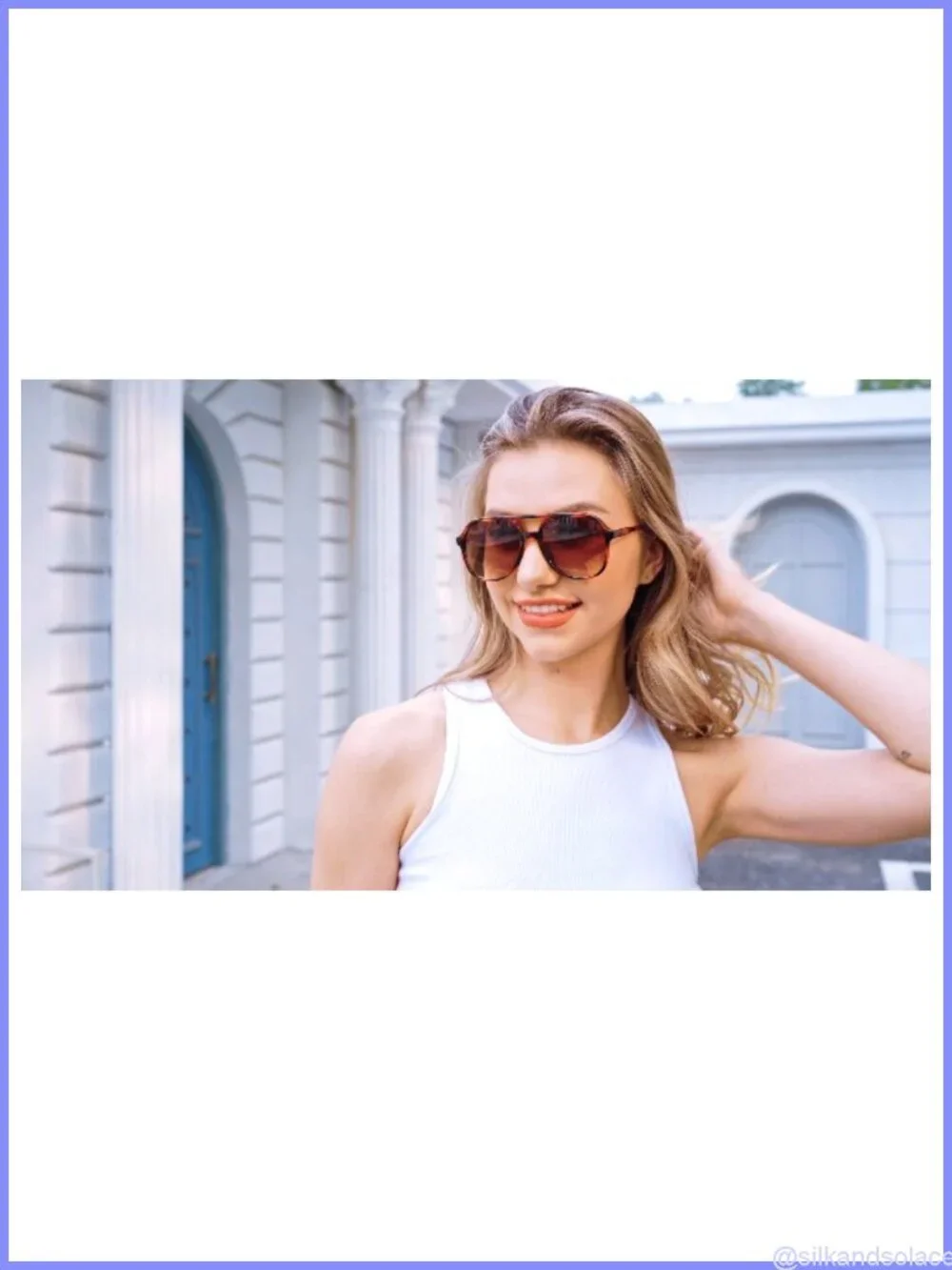 Retro Aviator Sunglasses UV400 Double Bridge Square Frames Unisex Eyewear